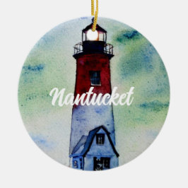 Nantucket Massachusetts Lighthouse Wasserfarbe Keramik Ornament
