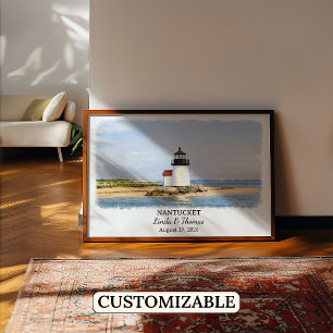 Nantucket Massachusetts Poster, Aquarell, Maßgesch Poster