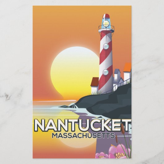 Nantucket Massachusetts Reiseplakat Briefpapier (Vorderseite)