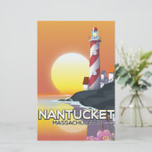 Nantucket Massachusetts Reiseplakat Briefpapier (Stehend Vorderseite)