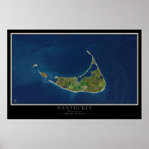 Nantucket Massachusetts Satellite Poster Karte