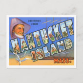Nantucket, Massachusetts Vintag Big Letters Postkarte (Vorderseite)