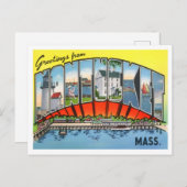 Nantucket, Massachusetts Vintag Big Letters Postkarte (Vorne/Hinten)