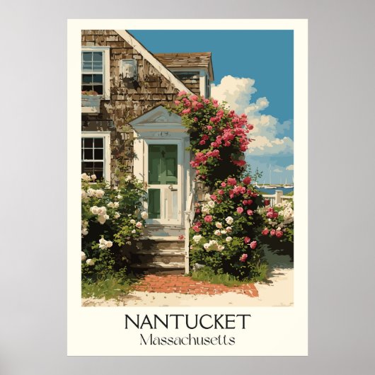 Nantucket Massachusetts Vintag Historic Zuhause Ar Poster (Vorne)