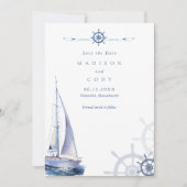 Nantucket Nautical Foto Wedding Save The Date (Vorderseite)