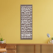 Nantucket Orte Schieferbraun-Weiß-Wanddekor Leinwanddruck (Insitu (Wohnzimmer))