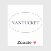 Nantucket Oval | Vornehme Küstenmode Aufkleber (Blatt)