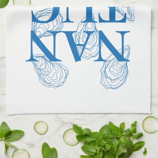 Nantucket Oyster Teetuch Geschirrtuch (Gefaltet)