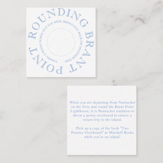 Nantucket Penny Toss Quadratische Visitenkarte (Vorne/Hinten)