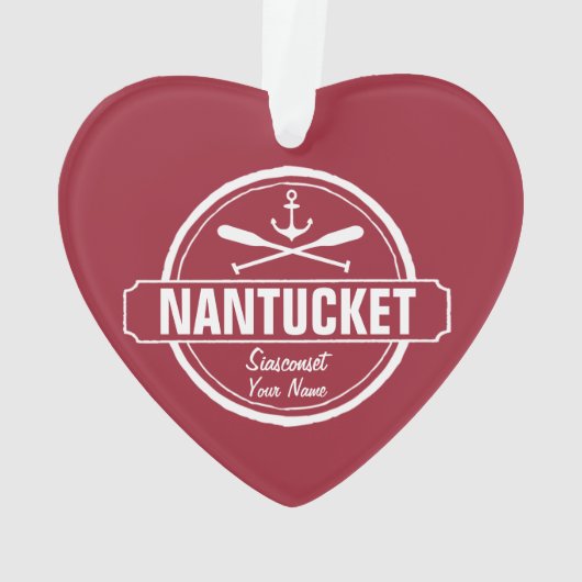 Nantucket, personalisierter Name MAs, Seeanker Ornament (Rückseite)