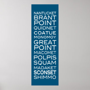 Nantucket platziert kühne moderne Poster