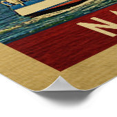 Nantucket Poster Sailboat Vintag Massachusetts (Ecke)