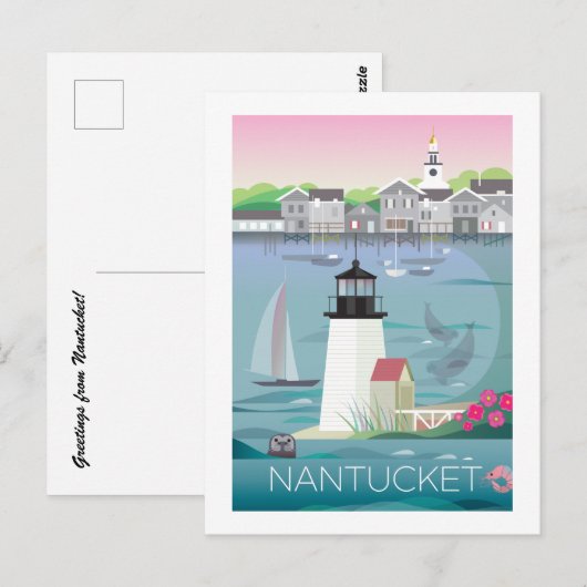 Nantucket Postkarte (Vorne/Hinten)
