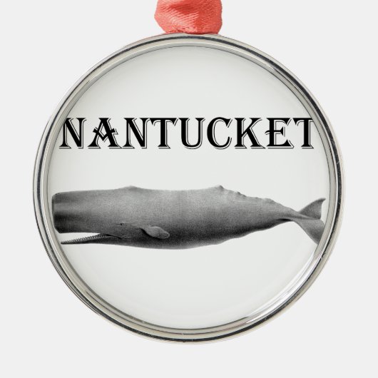 Nantucket Pottwal Silbernes Ornament (Vorne)