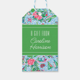 Nantucket Preppy Palm Beach Pattern Geschenkanhänger