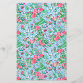 Nantucket Preppy Palm Beach Pattern Mit Monogramm Briefpapier (Rückseite)