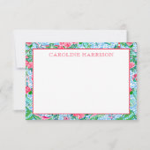 Nantucket Preppy Palm Beach Pattern Mit Monogramm Dankeskarte (Vorderseite)