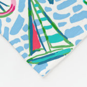 Nantucket Preppy Palm Beach Pattern Mit Monogramm Fleecedecke (Ecke)