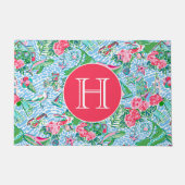 Nantucket Preppy Palm Beach Pattern Mit Monogramm Fußmatte (Vorderseite)