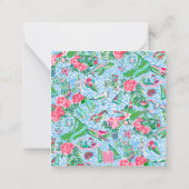 Nantucket Preppy Palm Beach Pattern Mit Monogramm Mitteilungskarte (Rückseite)