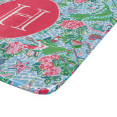 Nantucket Preppy Palm Beach Pattern Mit Monogramm Schneidebrett (Ecke)