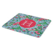 Nantucket Preppy Palm Beach Pattern Mit Monogramm Schneidebrett (Ecke)