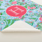 Nantucket Preppy Palm Beach Pattern Mit Monogramm Sherpadecke (3/4)