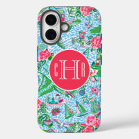 Nantucket Preppy Palm Beach Print Mit Monogramm