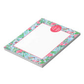 Nantucket Preppy Palm Beach Print Mit Monogramm Notizblock (Rotiert)