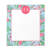 Nantucket Preppy Palm Beach Print Mit Monogramm Notizblock (Vorderseite)