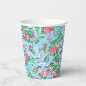 Nantucket Preppy Palm Beach Print Mit Monogramm Pappbecher (Rückseite)