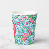 Nantucket Preppy Palm Beach Print Mit Monogramm Pappbecher (Links)