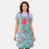 Nantucket Preppy Palm Beach Print Mit Monogramm Schürze (Getragen)