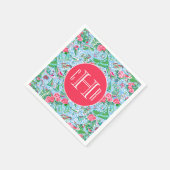 Nantucket Preppy Palm Beach Print Mit Monogramm Serviette (Ecke)