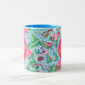Nantucket Preppy Palm Beach Print Mit Monogramm Zweifarbige Tasse (Mittel)