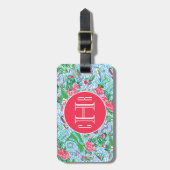 Nantucket Preppy Palm Beach Print Rücksendeadresse Gepäckanhänger (Vorderseite vertikal)