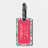 Nantucket Preppy Palm Beach Print Rücksendeadresse Gepäckanhänger (Rückseite vertikal)