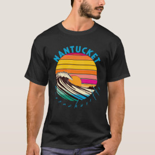 Nantucket Retro Massachusetts Beach im Stil der 80 T-Shirt