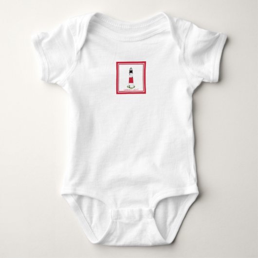 Nantucket Sankaty Lighthouse Baby and Kid Bodysuit Baby Strampler (Vorderseite)