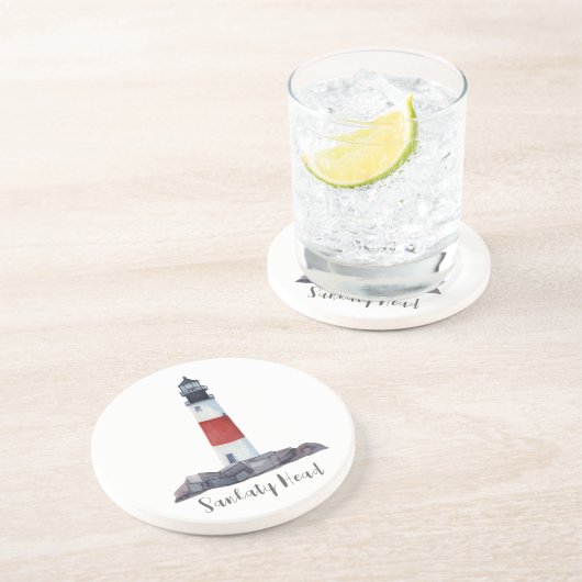 Nantucket Sankaty Lighthouse Sandstone Untersetzer (Seite)