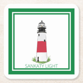 Nantucket (Sconset) Sankaty Light Paper Untersetze Rechteckiger Pappuntersetzer