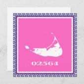 Nantucket (Sconset) Zip-Code Griechischer Schlüsse Mitteilungskarte (Vorne/Hinten)