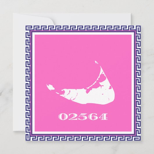 Nantucket (Sconset) Zip-Code Griechischer Schlüsse Mitteilungskarte (Vorderseite)