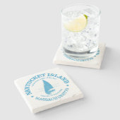 Nantucket (Segelboot) Steinuntersetzer (Seitenansicht)