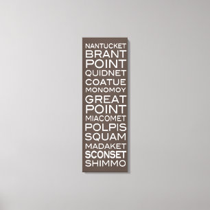 Nantucket setzt Schiefer Brown u. weißen Leinwanddruck