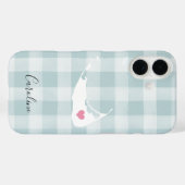 Nantucket-Silhouette über Rustikale Minze Kariert Case-Mate iPhone Hülle (Rückseite (Horizontal))