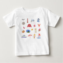 Nantucket Sommer-Abenteuer Icons T-Shirt für Klein