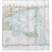 Nantucket Sound and Approaches Nautical Chart 1323 Duschvorhang (Vorderseite)