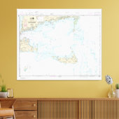 Nantucket Sound and Approaches Nautical Chart 1323 Leinwanddruck (Insitu (Wohnzimmer))