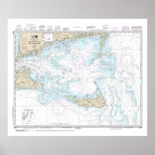 Nantucket Sound and Approaches Nautical Chart 1323 Poster (Vorne)